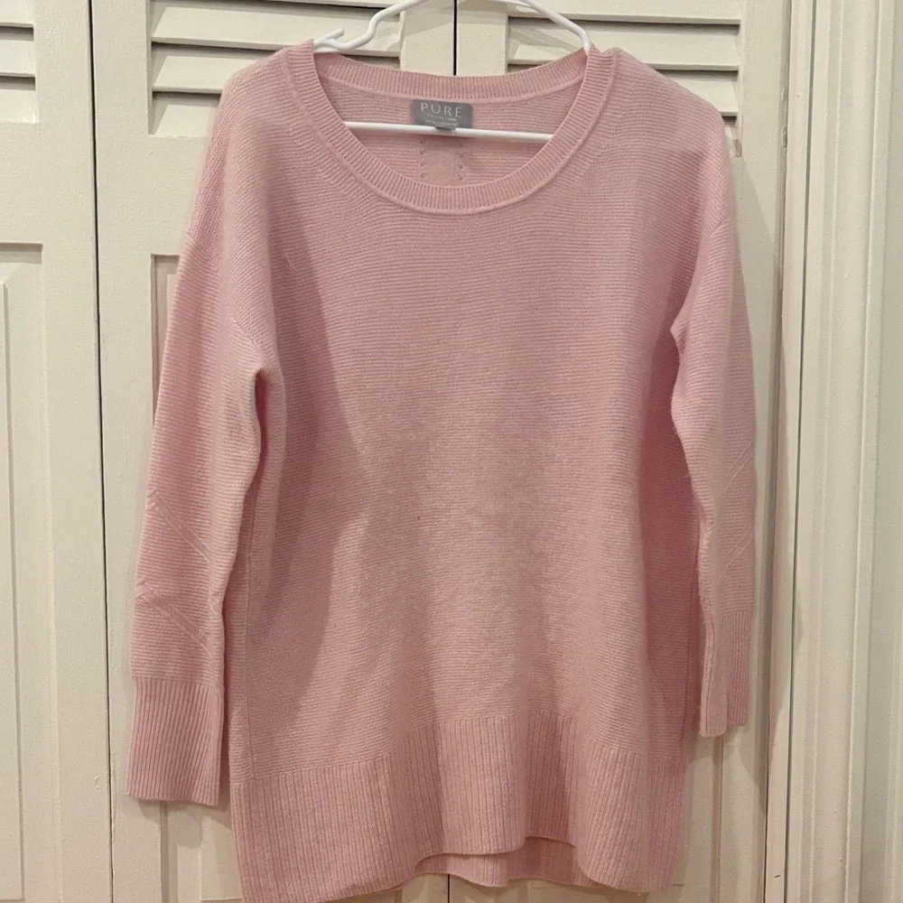 Pure Pink Women's Cashmere Sweater - Picture 1 of 13